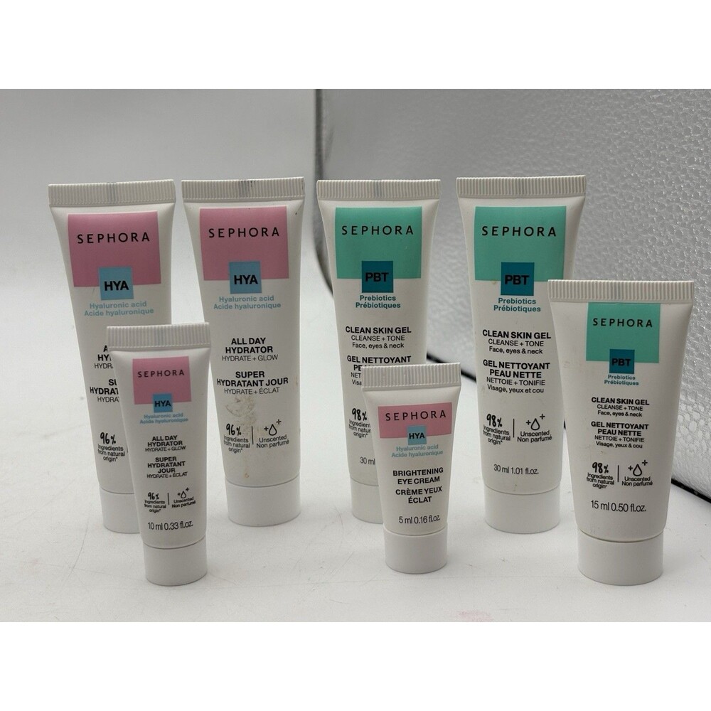 Sephora Collection Skincare 7 Pc Lot Hydrator Clean Skin Gel Eye Cream